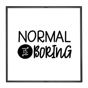 Marco con el lema motivador “Normal Is Boring”