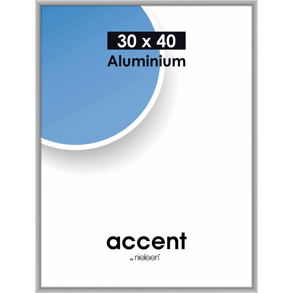 Marco de aluminio Accent 30x40 cm | plata mate | Cristal estándar