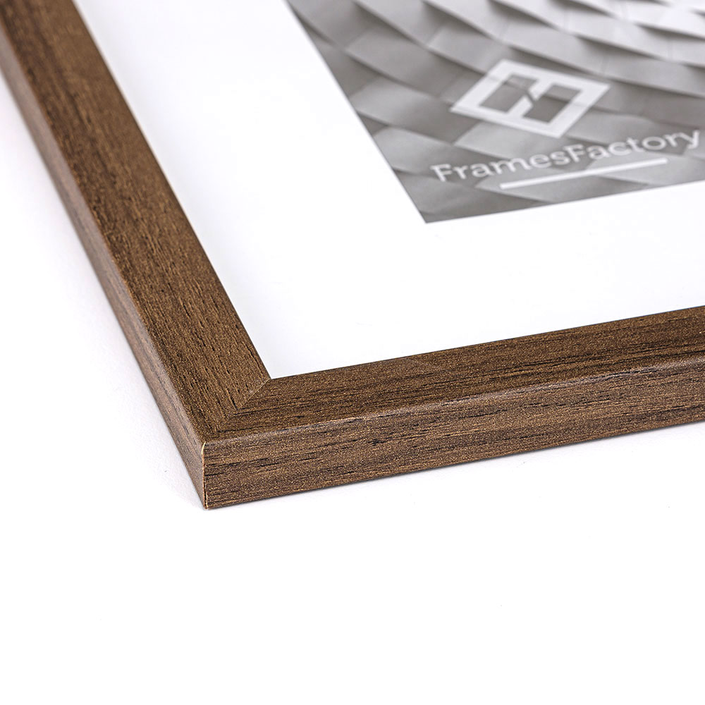 Marco de madera Hekla (MDF) 50x70 cm | marrón oscuro | vidrio artificial