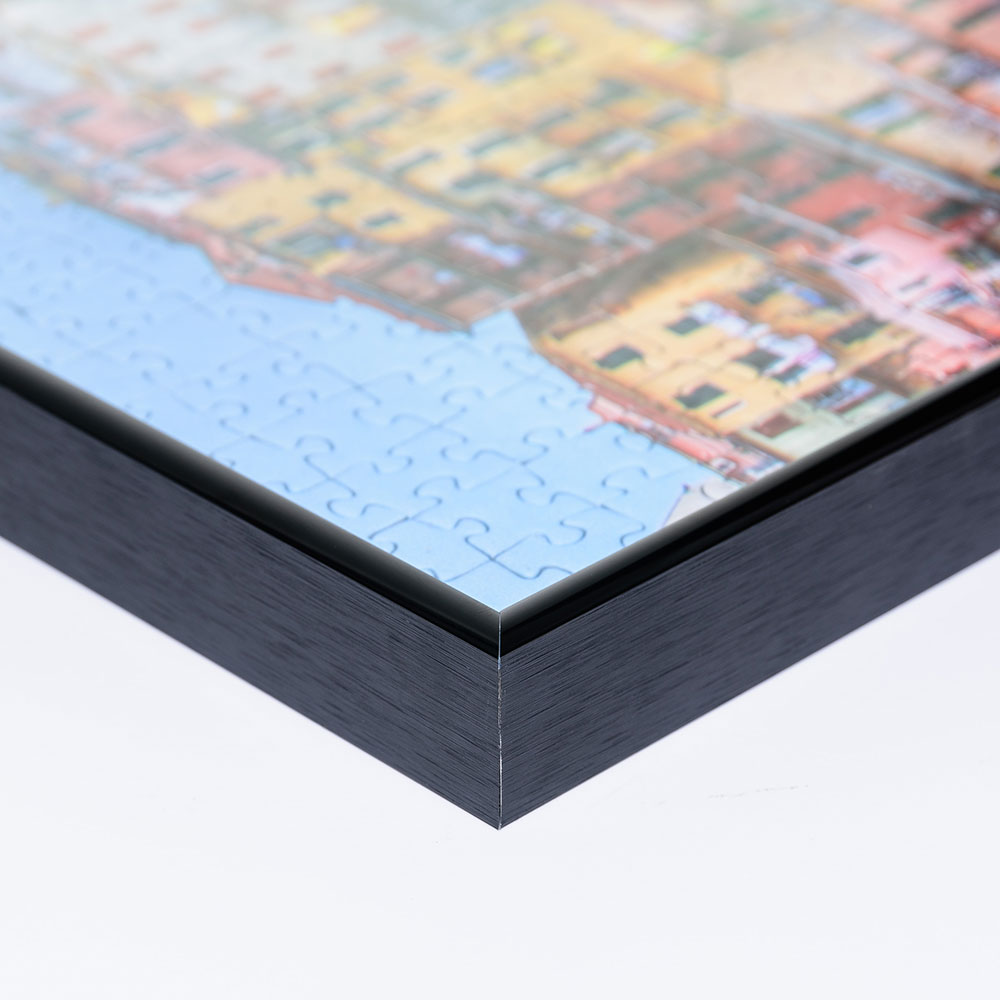 Mira Marco para puzle de alumino para 100 hasta 500 piezas 36x48 cm - negro  brillante - 1,5 mm vidrio artificial