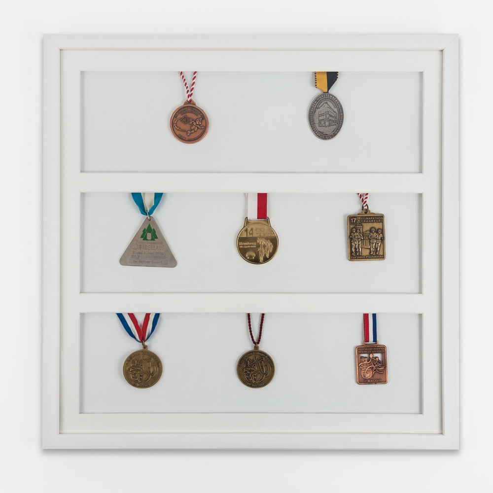 Marco para medallas 50x50 cm, blanco 
