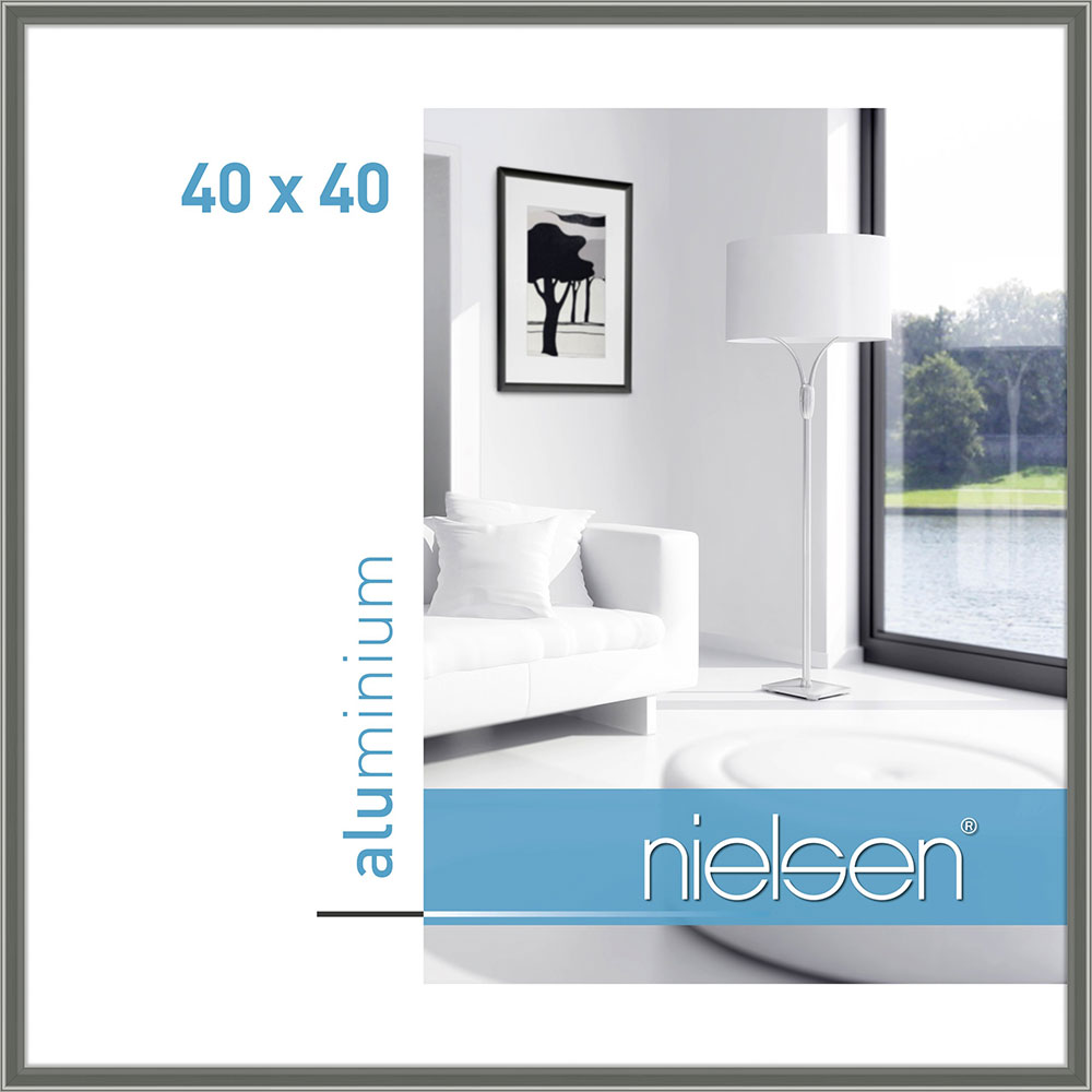 Nielsen Marco de aluminio Classic 40x40 cm - gris contraste - Cristal  estándar
