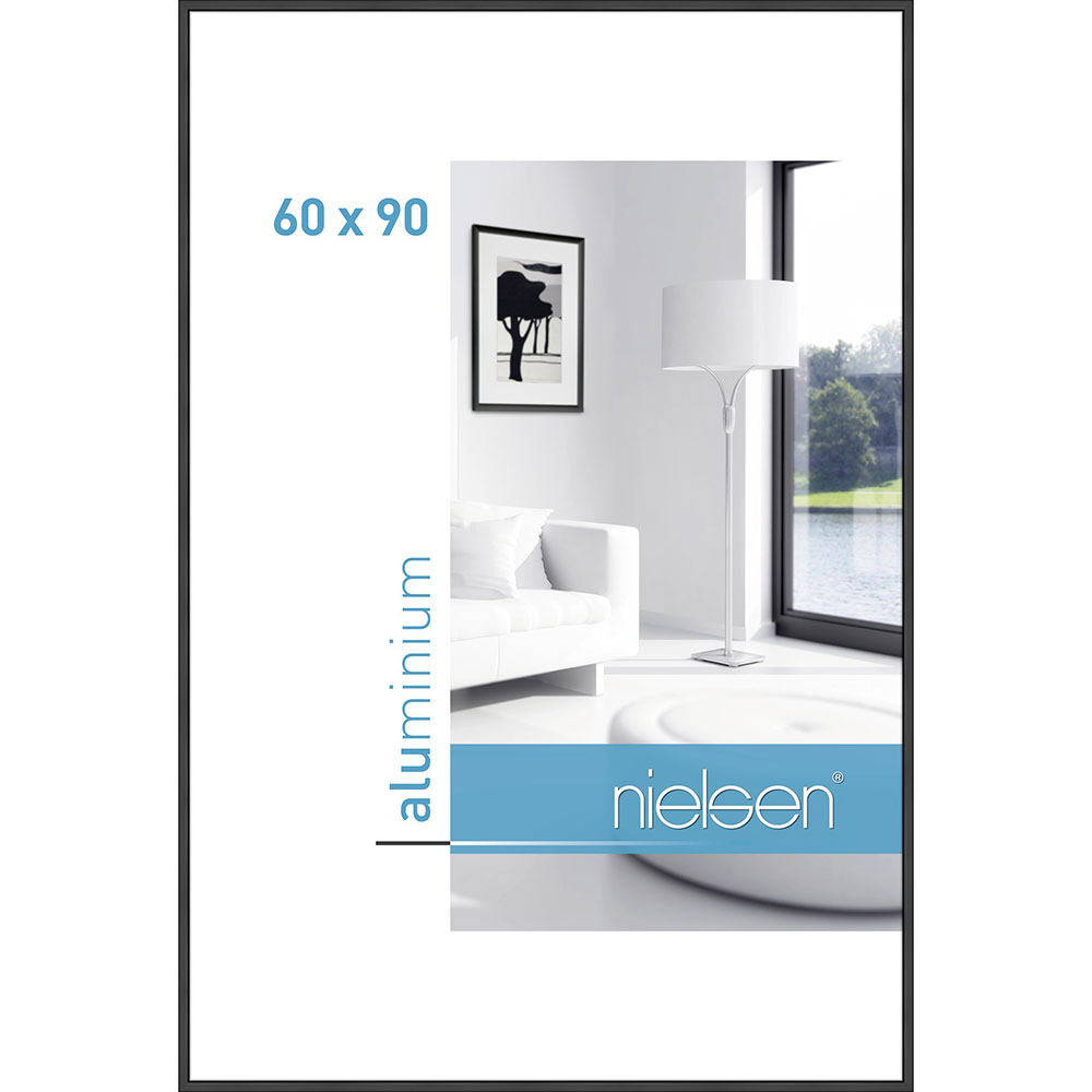 Nielsen Marco de aluminio Classic 60x90 cm - negro mate - Cristal estándar