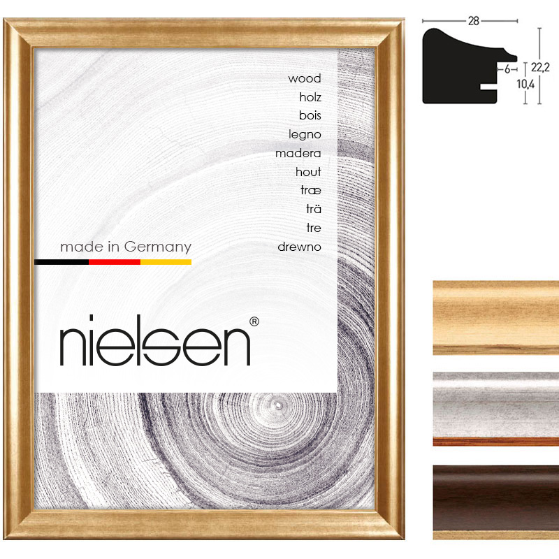 Nielsen Marco de madera Derby 28 50x60 cm - oro vidrio standard | Todomarcos.es