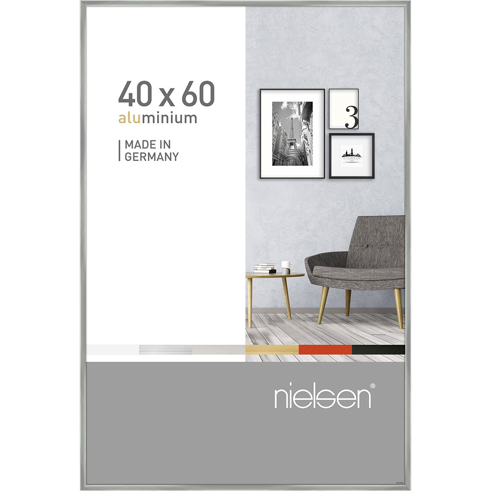 Nielsen Marco de aluminio 40x60 cm plata brillante - Cristal estándar | Todomarcos.es