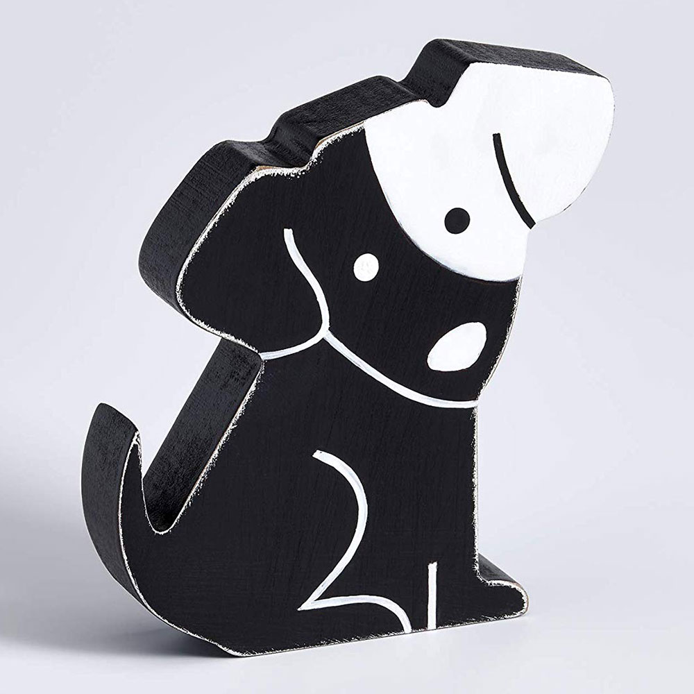 Figura decorativa Cats&Dogs - Perro 8,5x10 cm | negro